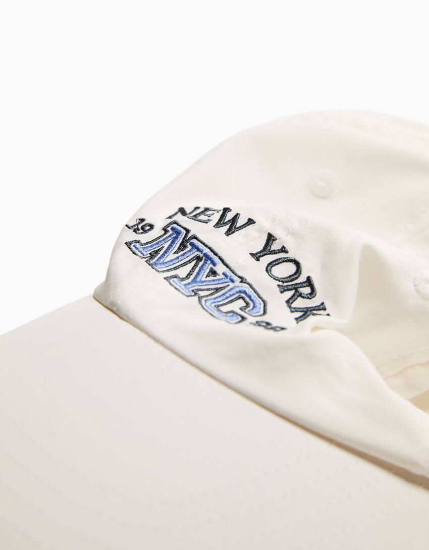 New York cap with nylon-White-2