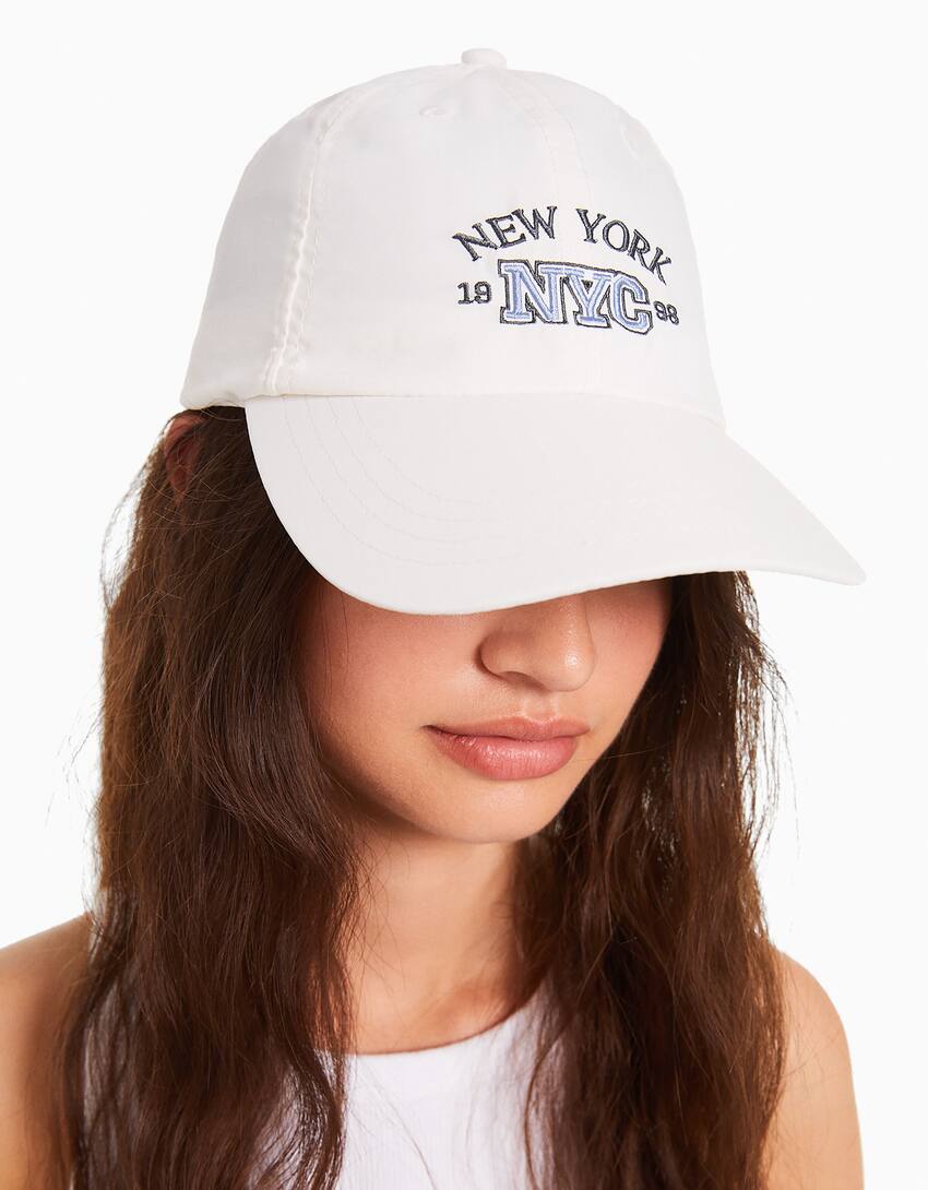 New York cap with nylon-White-1