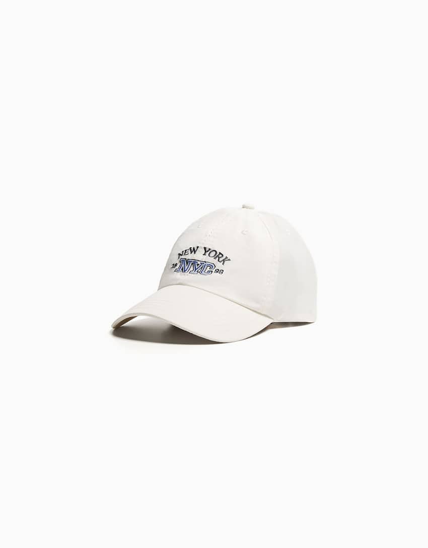New York cap with nylon-White-0