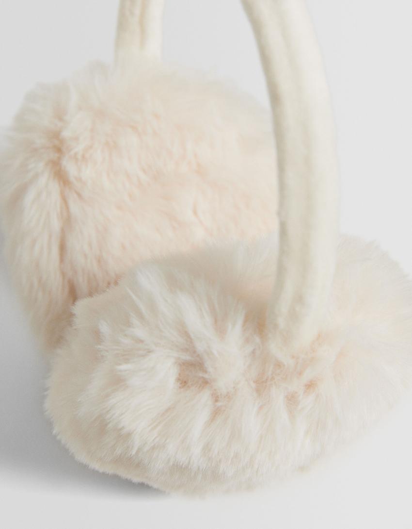 Cache-oreilles fausse fourrure-Écru-2