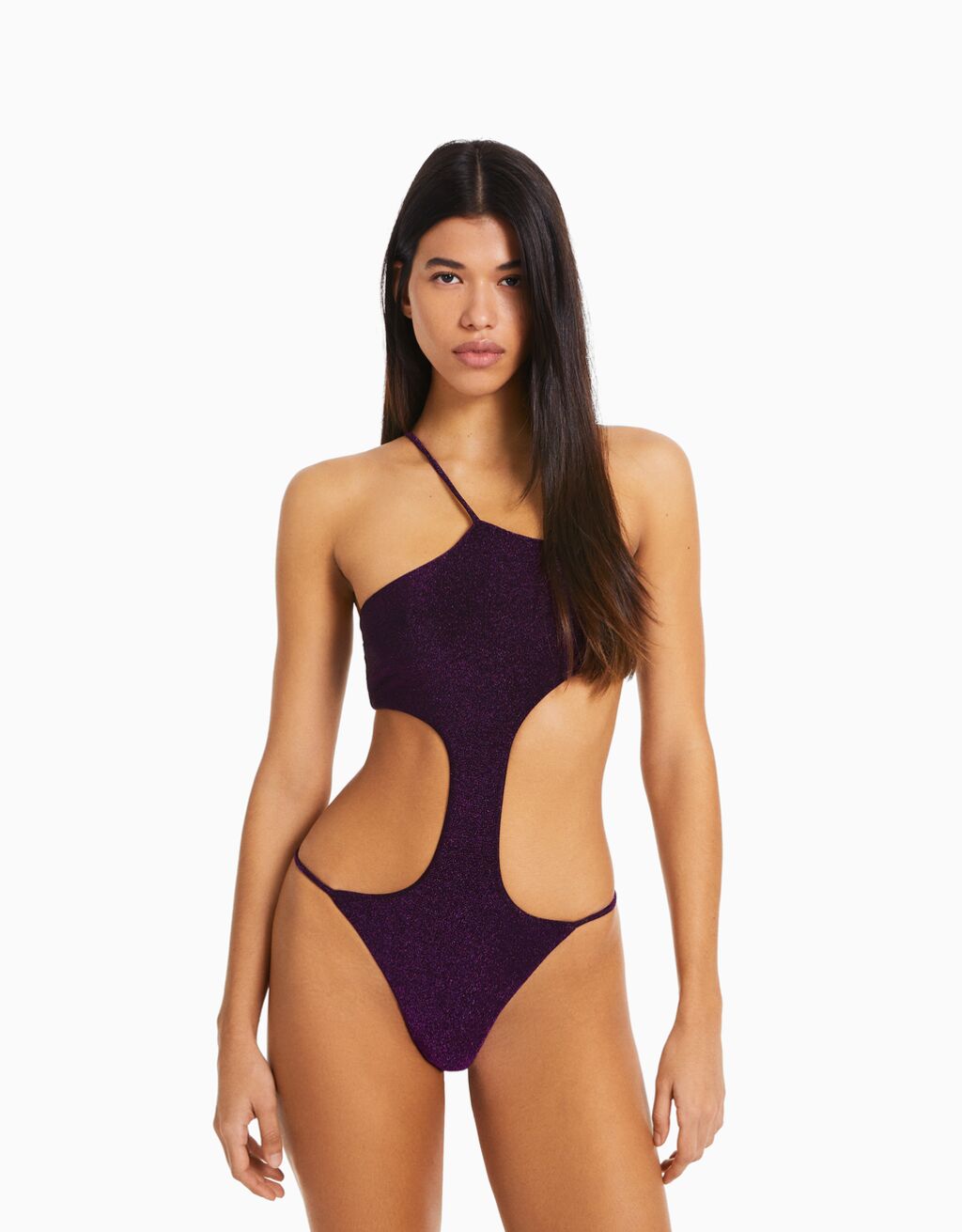 Maillot de bain asym trique brillant Femme Bershka