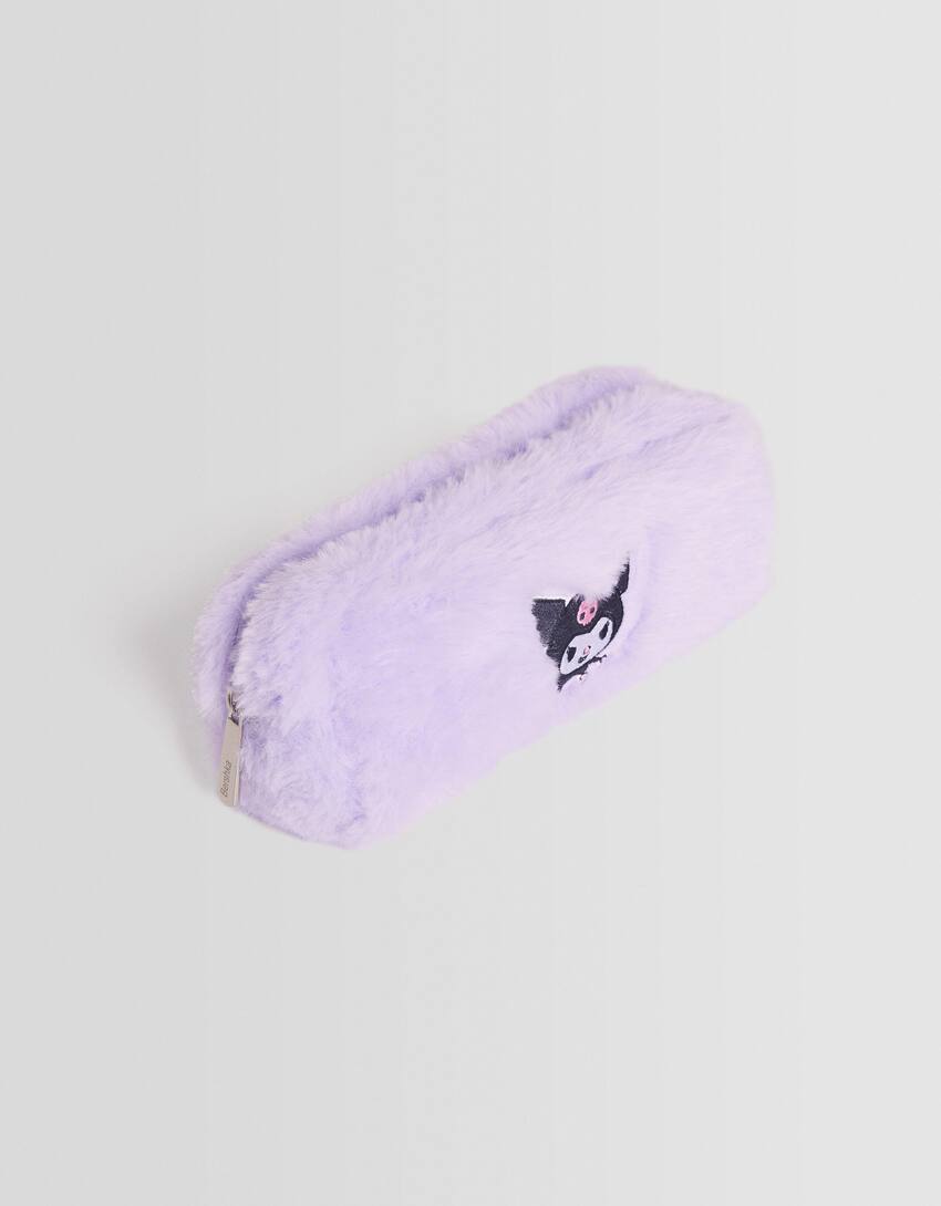 Kuromi embroidered pencil case-Violet-4