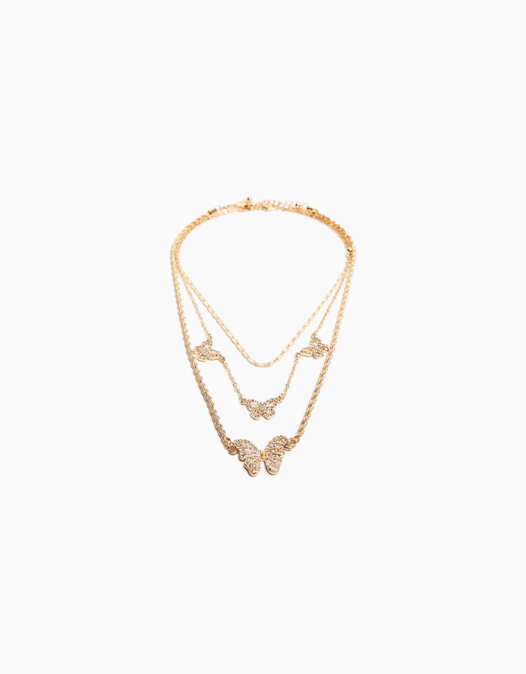 Set of 3 rhinestone necklaces