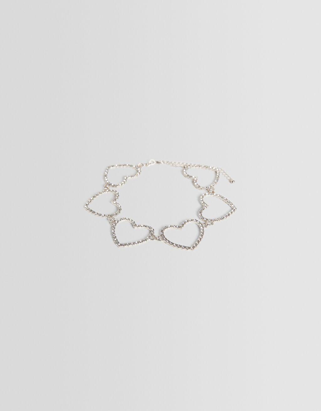 Heart choker necklace-Silver-0