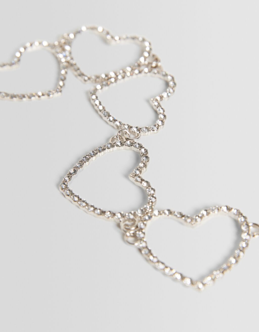 Heart choker necklace-Silver-2