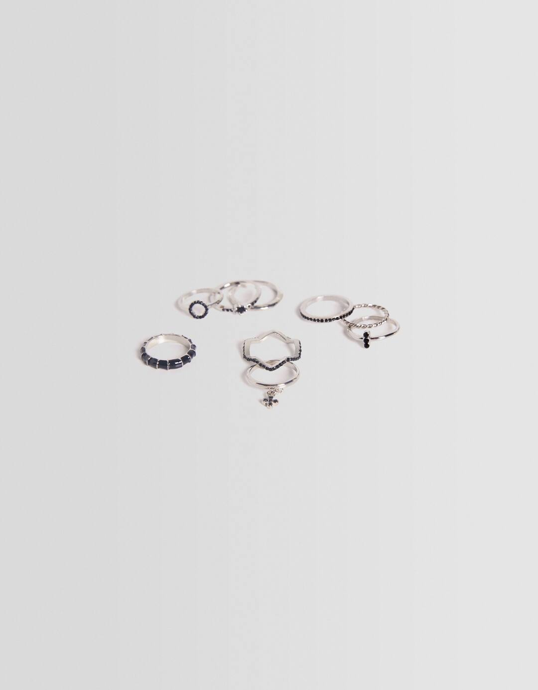 Set of 9 enamel rings