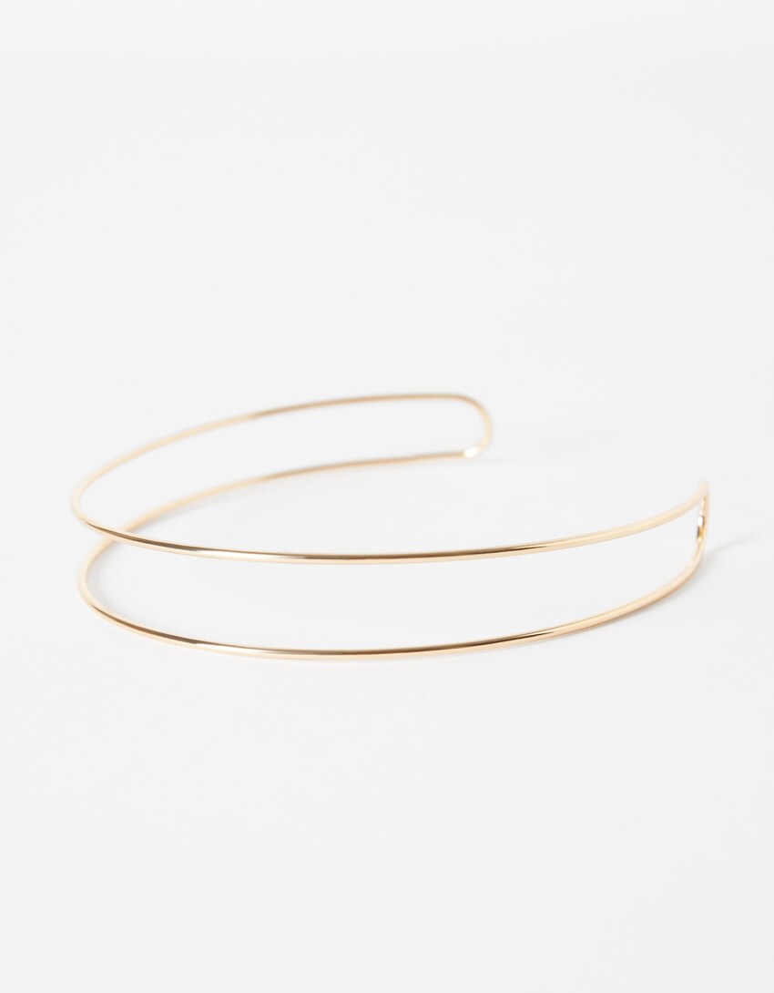 Colar choker efecto ouro-Ouro-4