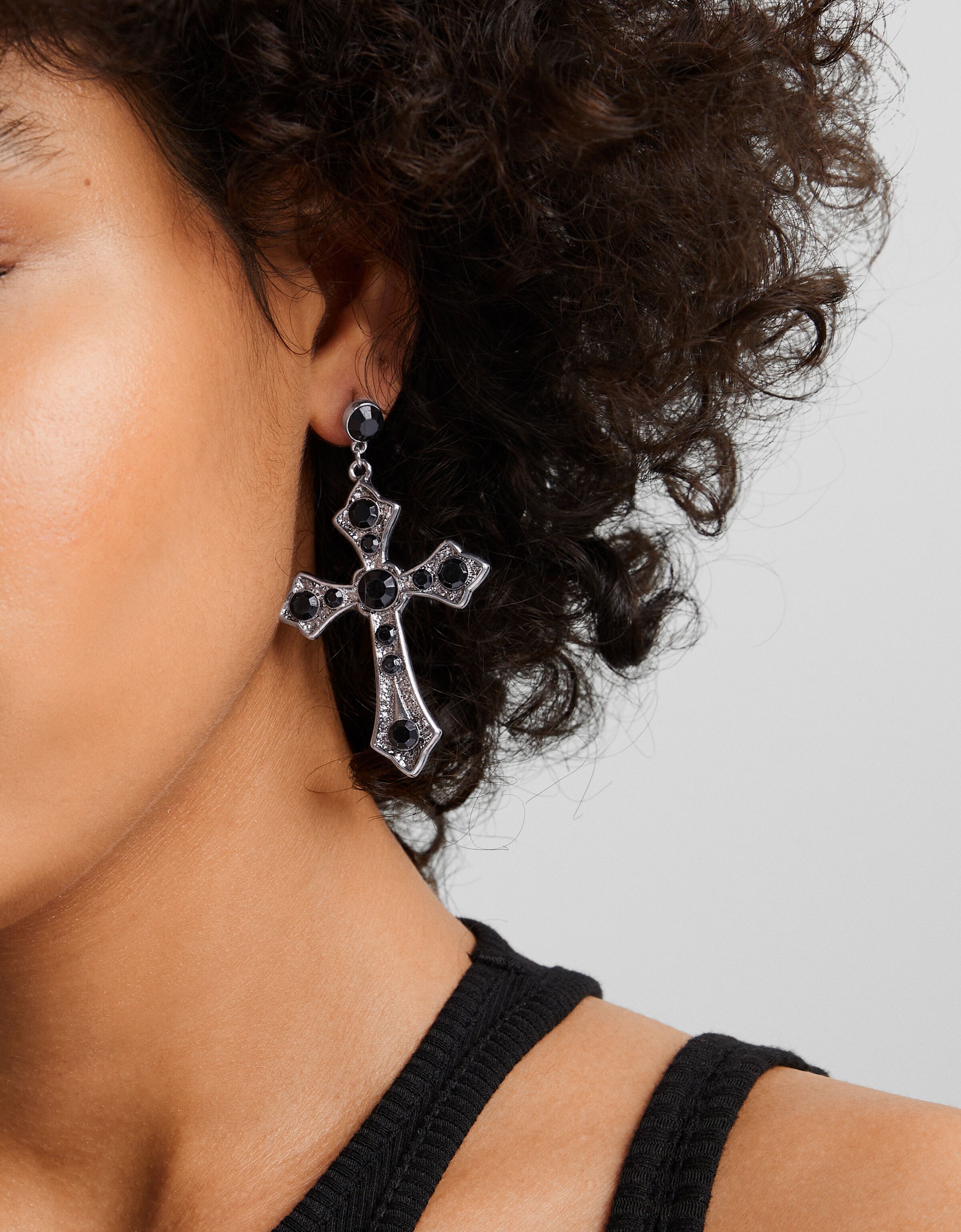 Cross on sale earrings women's