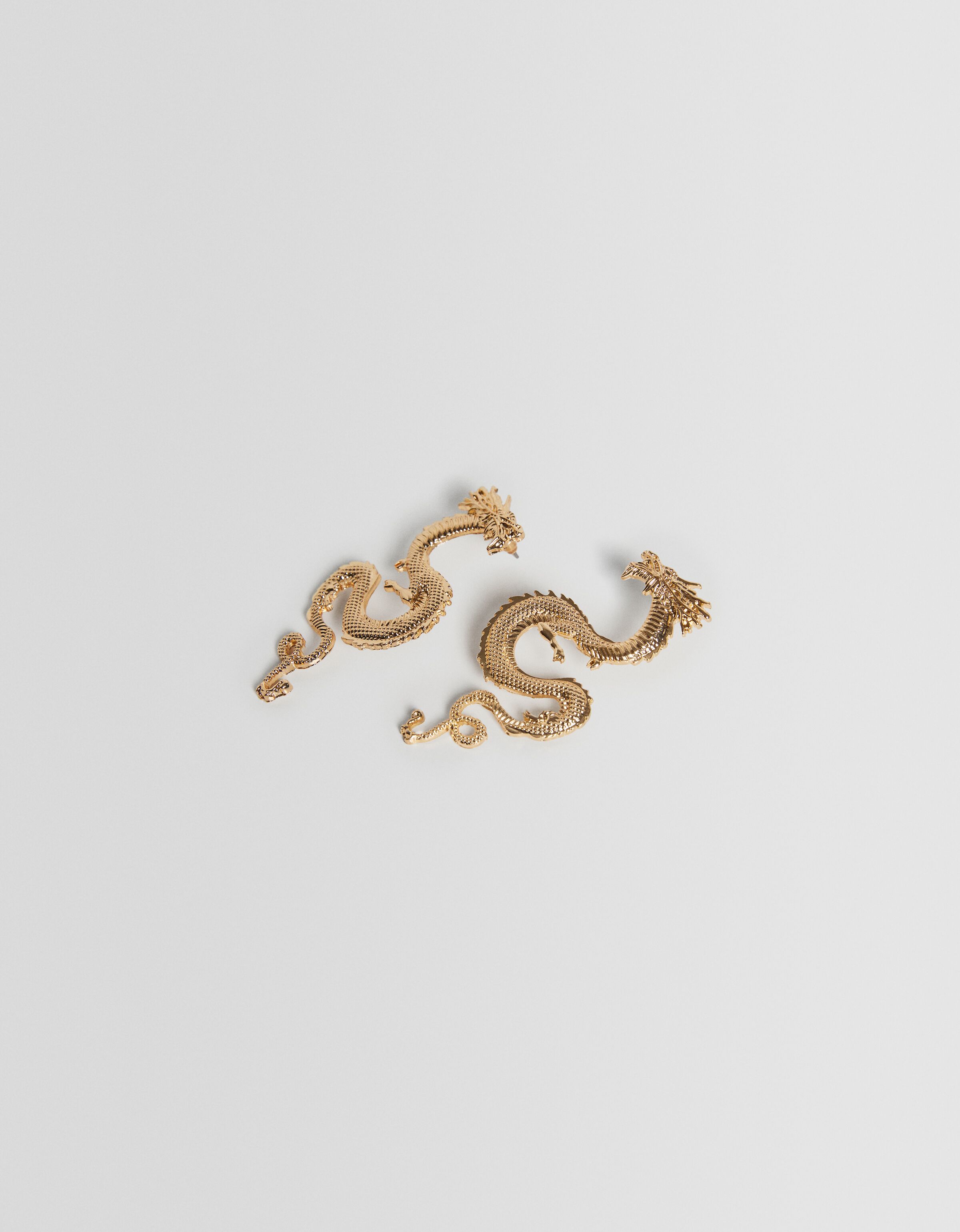 Gold hot sale dragon earrings