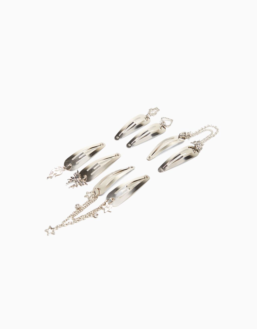 Set of 8 charm hair clips Women Bershka