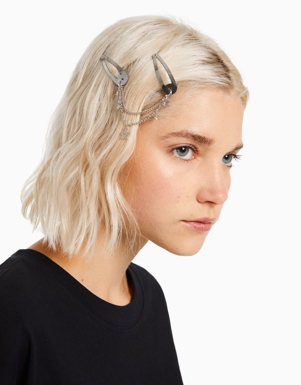 Set of 8 charm hair clips Women Bershka