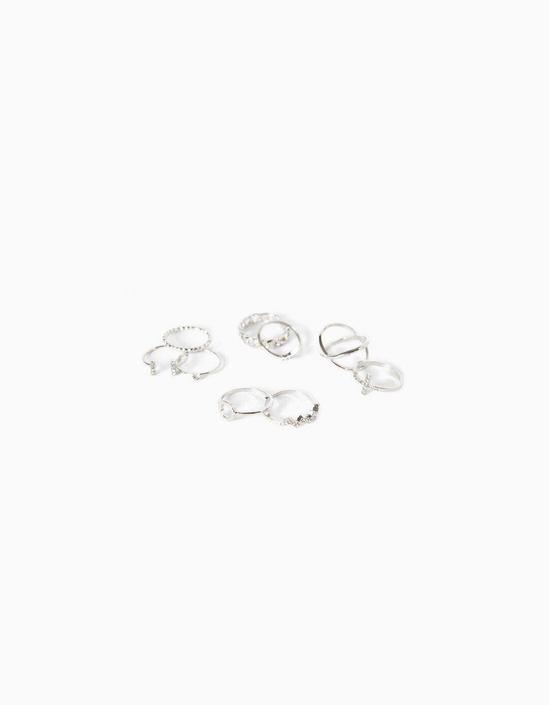 9er-Set Ringe mit Steinchen