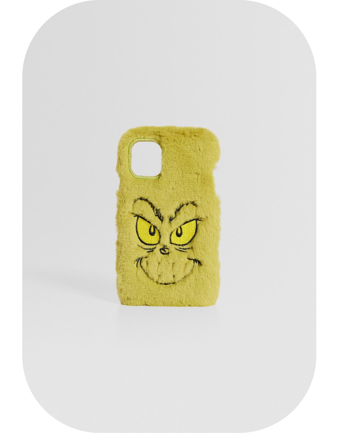 The Grinch iPhone11 / XR embroidered faux fur mobile phone case
