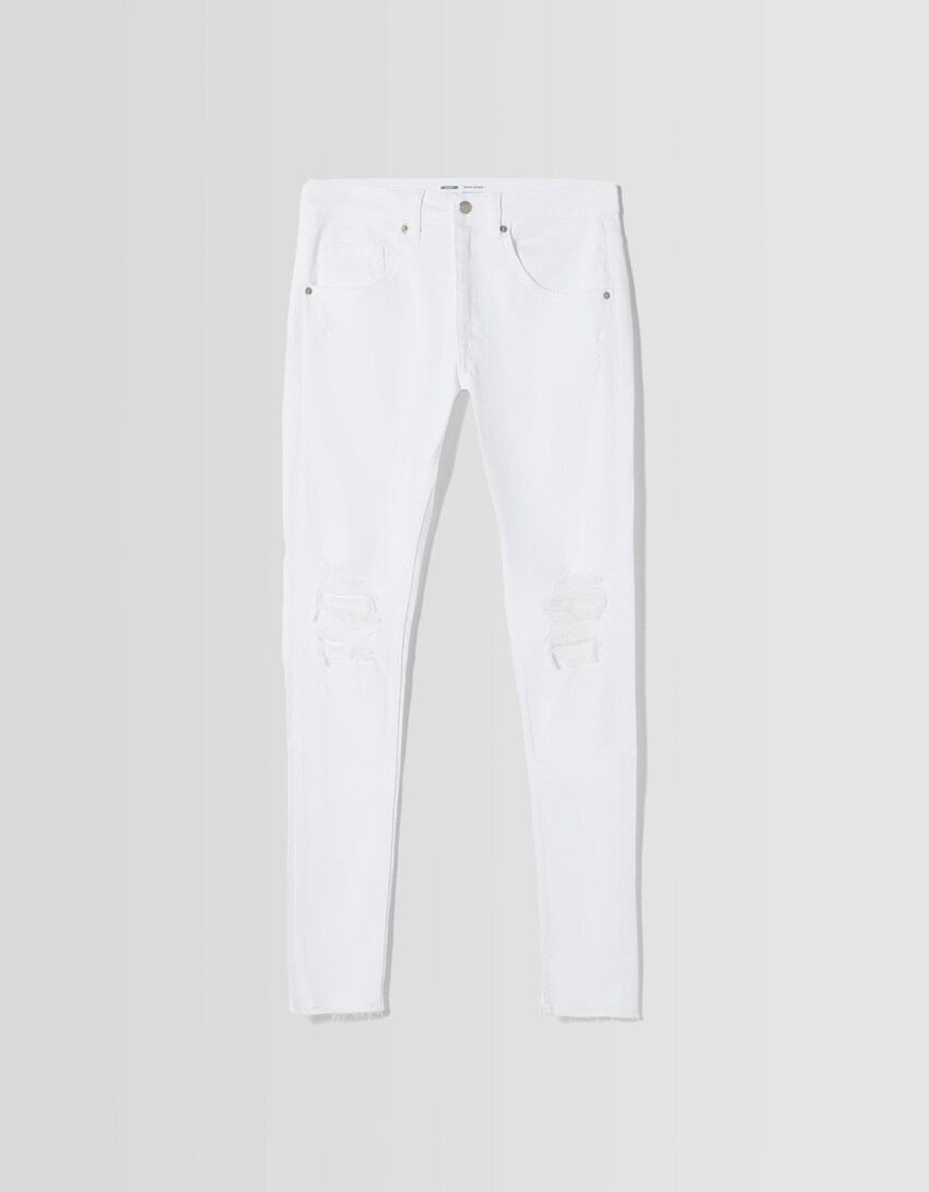 Jeans super skinny rotos-Blanco-4
