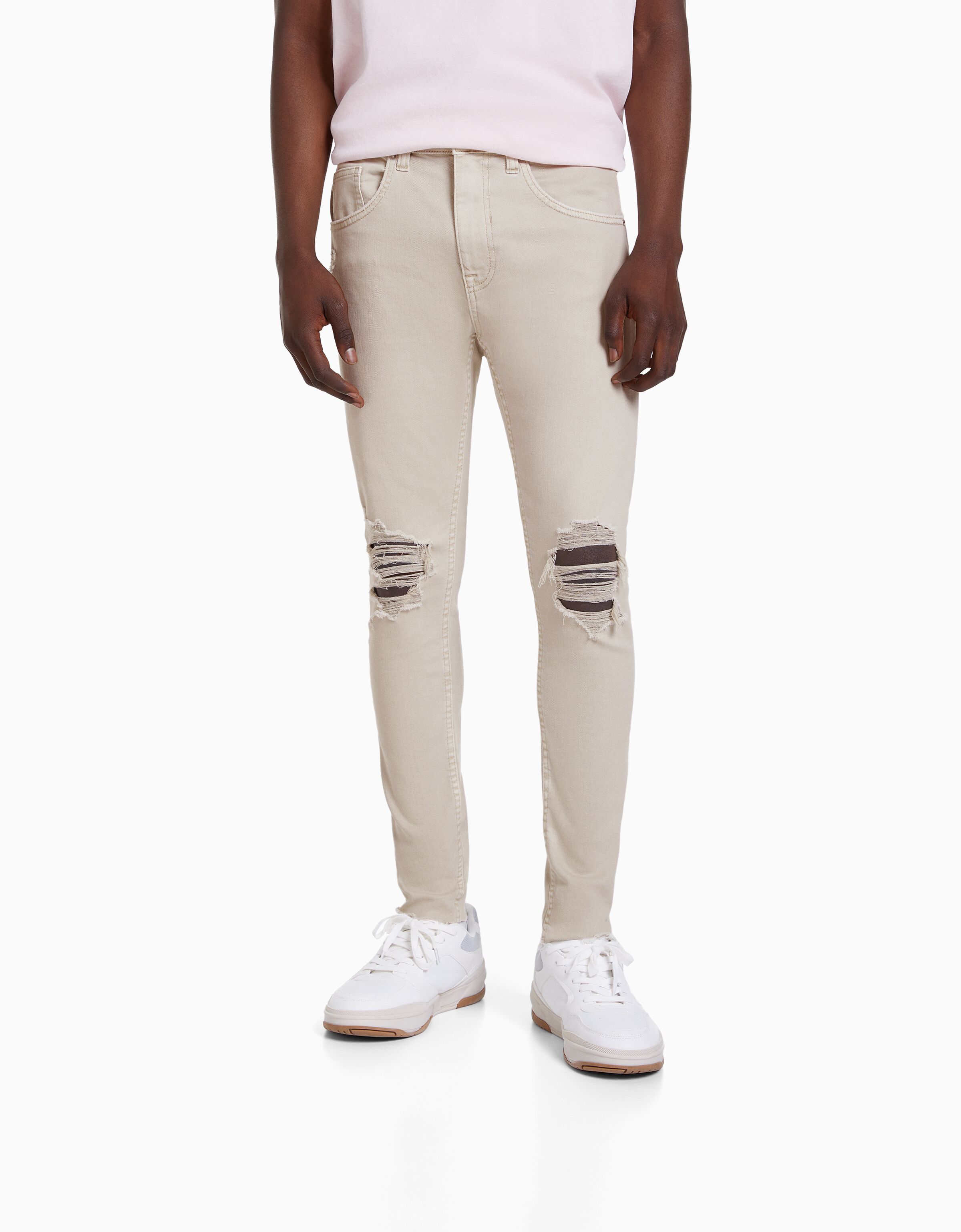 Super skinny ripped jeans - Jeans - Men | Bershka