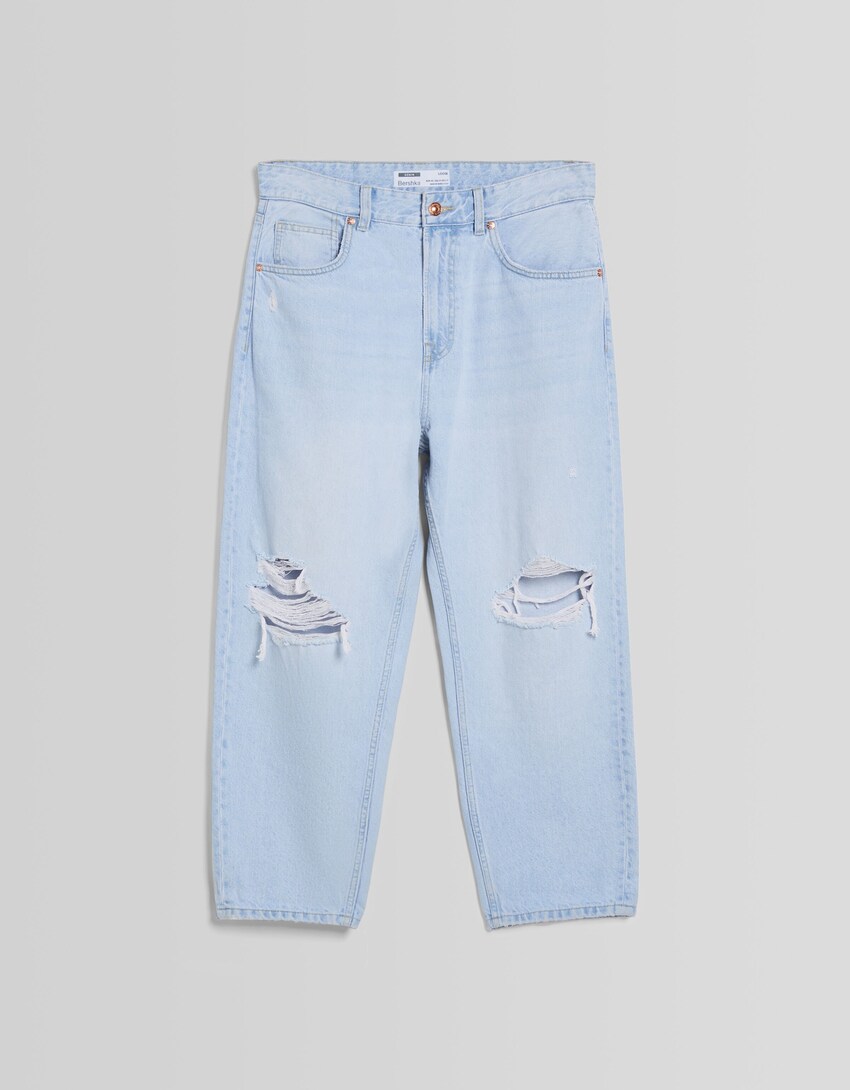 Jeans loose rotos-Azul claro-4