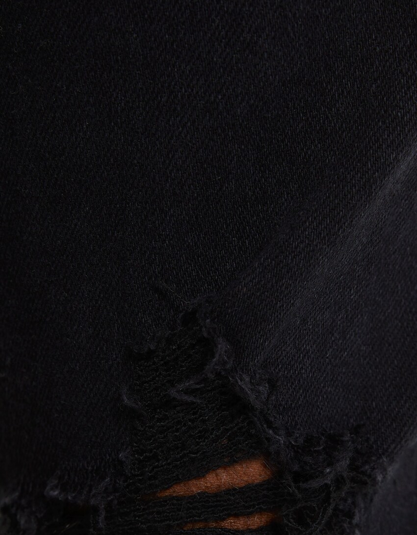 Jeans carrot rotos-Negro-5