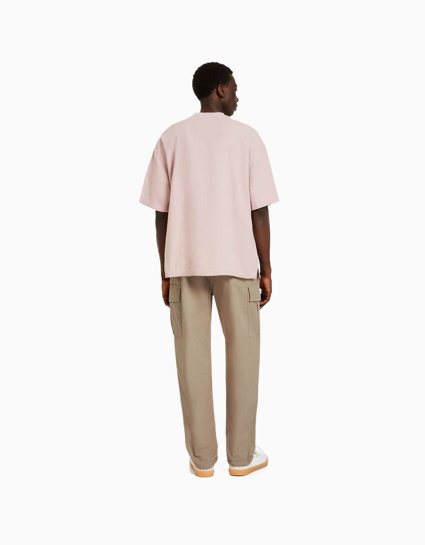 Cargo trousers with stoppers-Sand-2