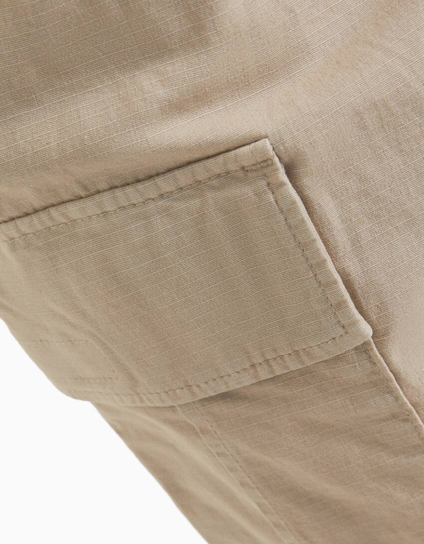 Cargo trousers with stoppers-Sand-6