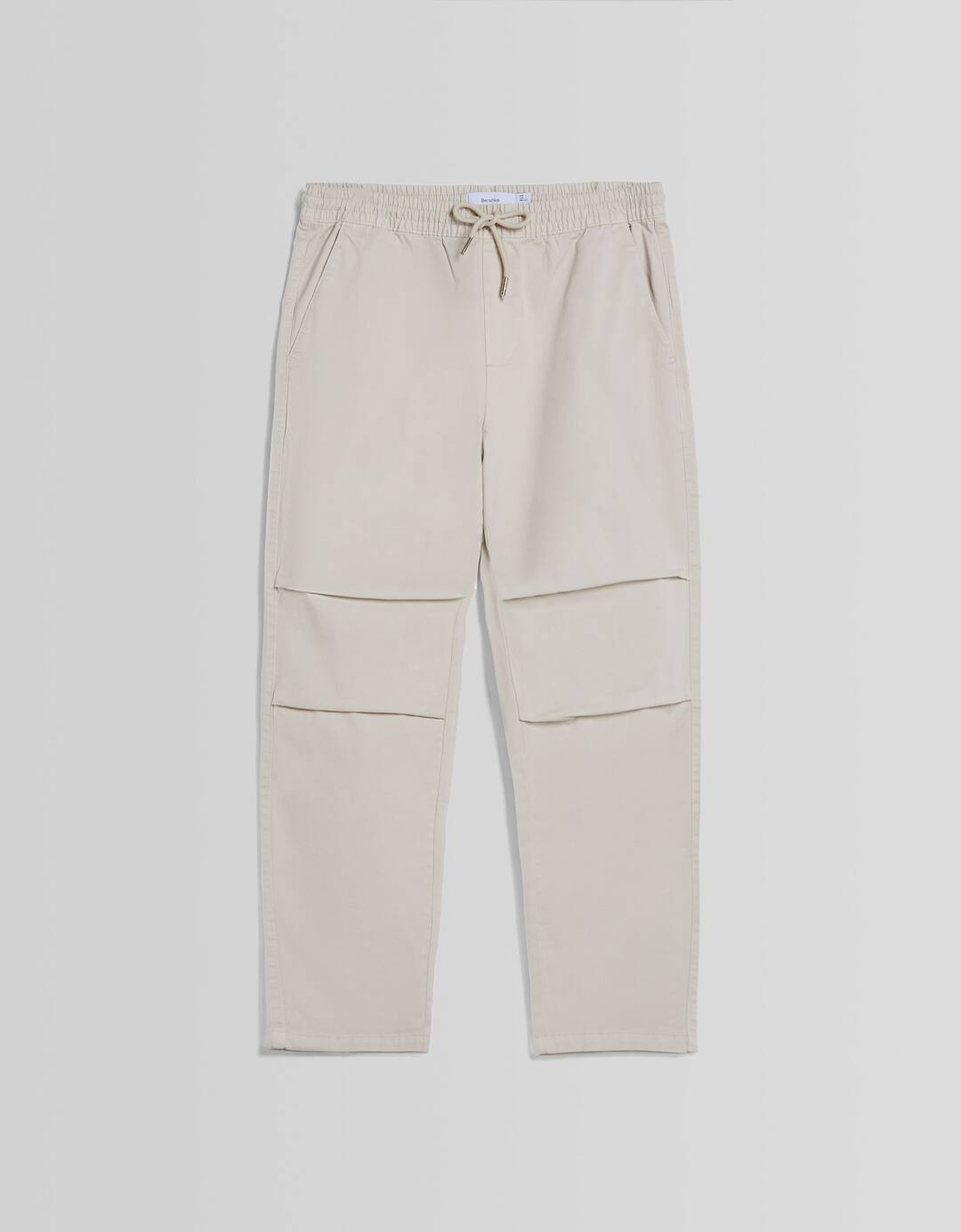 Loose-fit cotton blend trousers