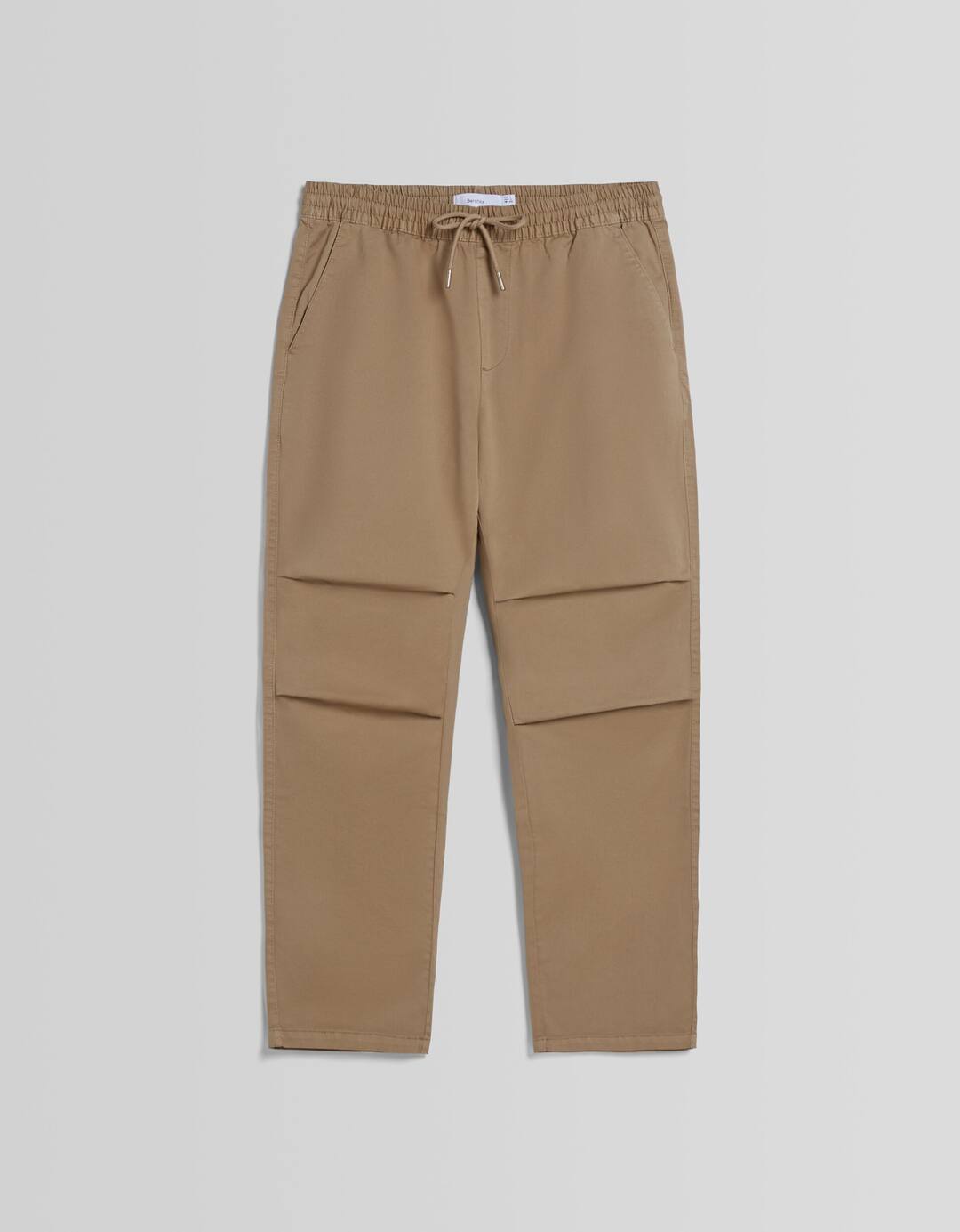 Loose-fit cotton blend trousers