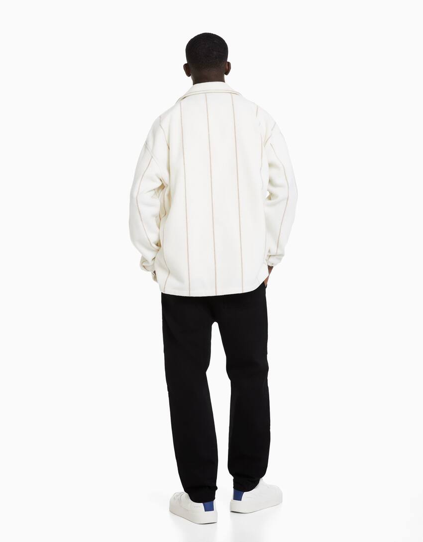 Loose-fit cotton blend trousers-Black-1