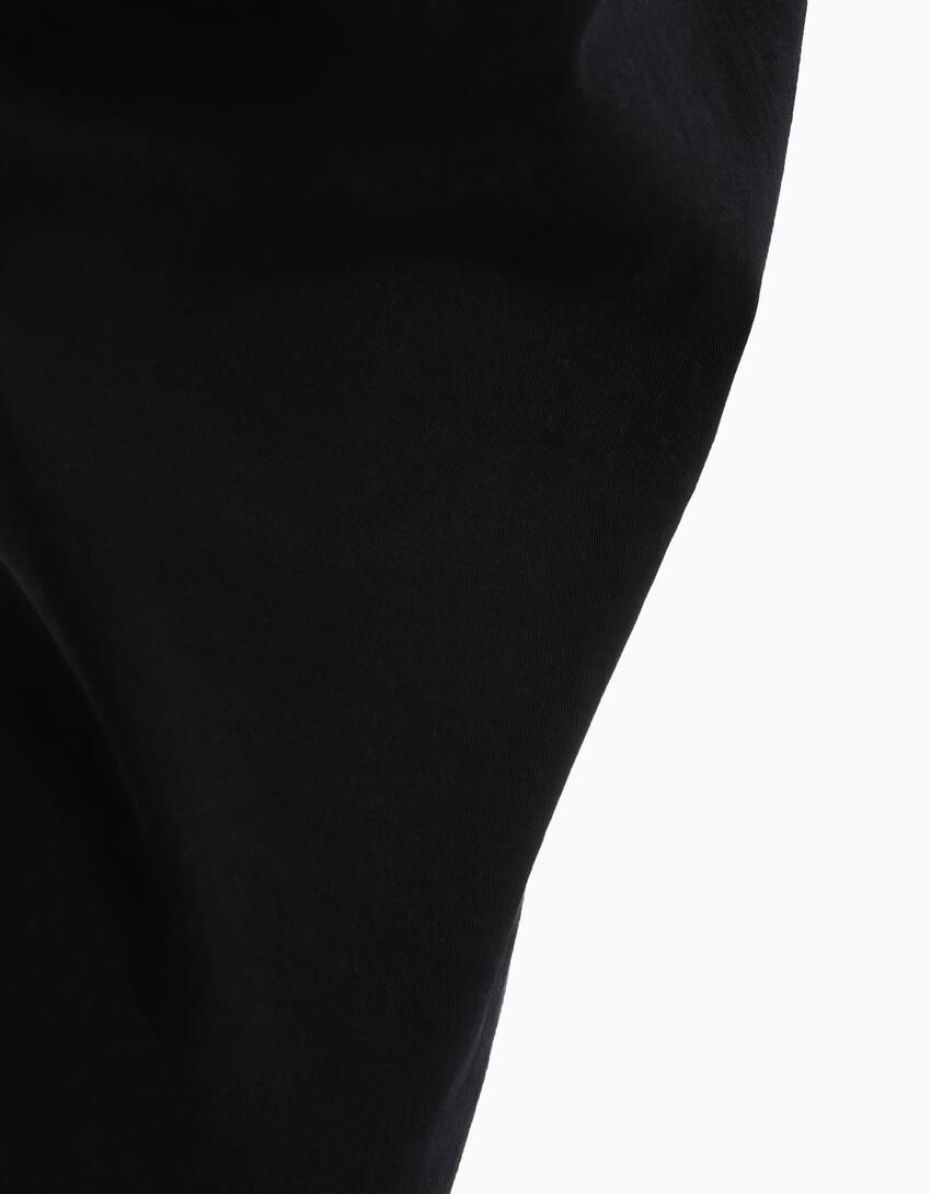 Loose-fit cotton blend trousers-Black-5