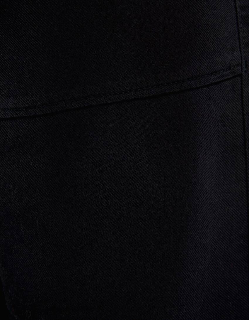 Rustic loose-fit trousers-Black-5