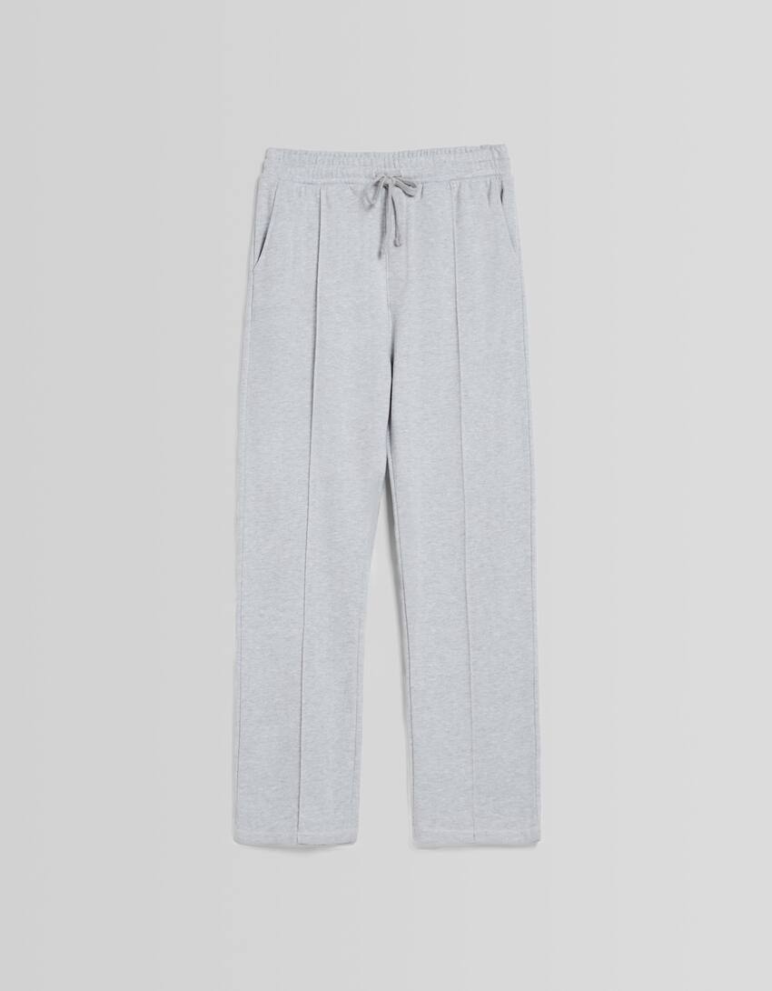 Wide-leg trousers-Grey-4