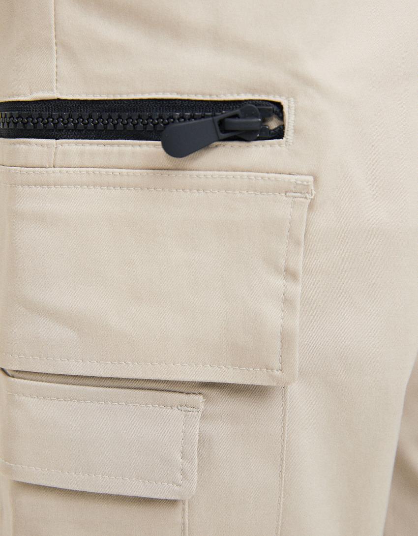 Calças jogger multicargo técnicas-Areia-5