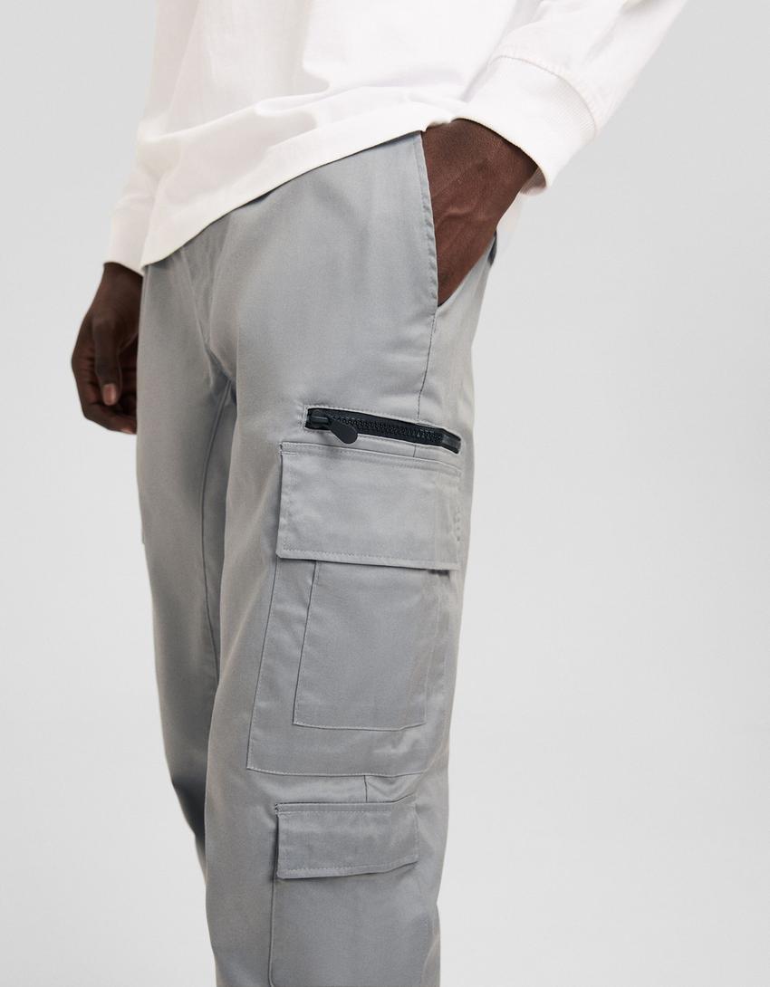 Calças jogger multicargo técnicas-Cinzento-escuro-3