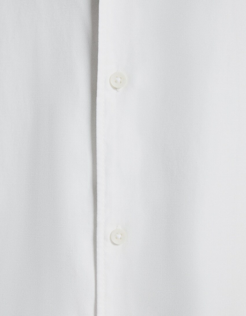 Camisa manga corta relaxed fit rústica-Blanco-5