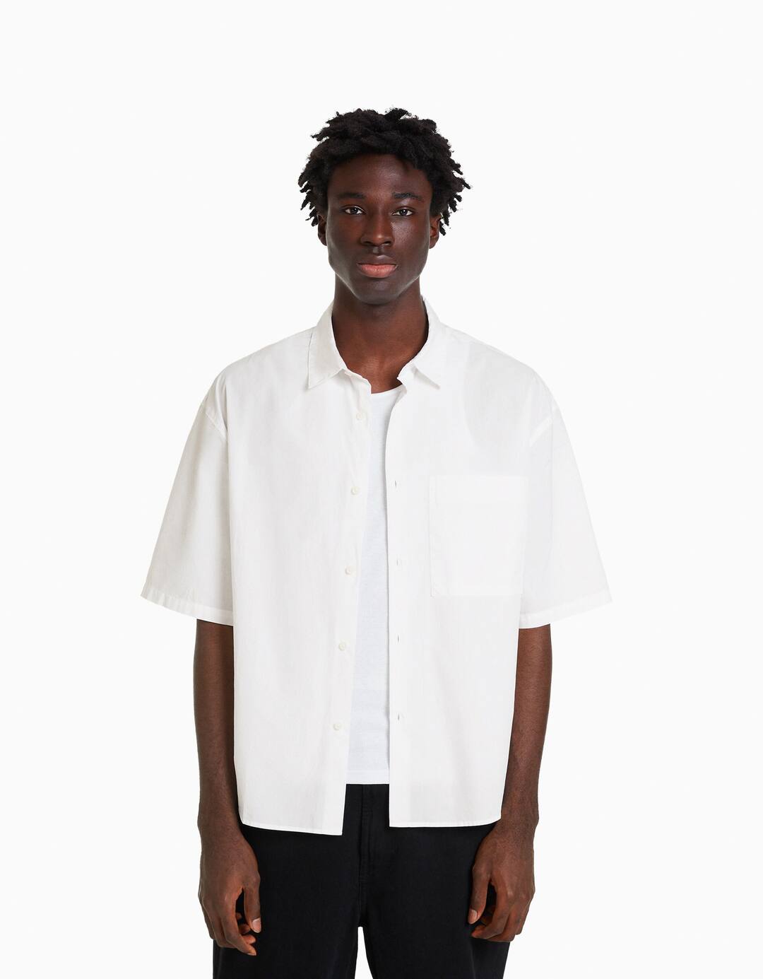 Short sleeve poplin shirt