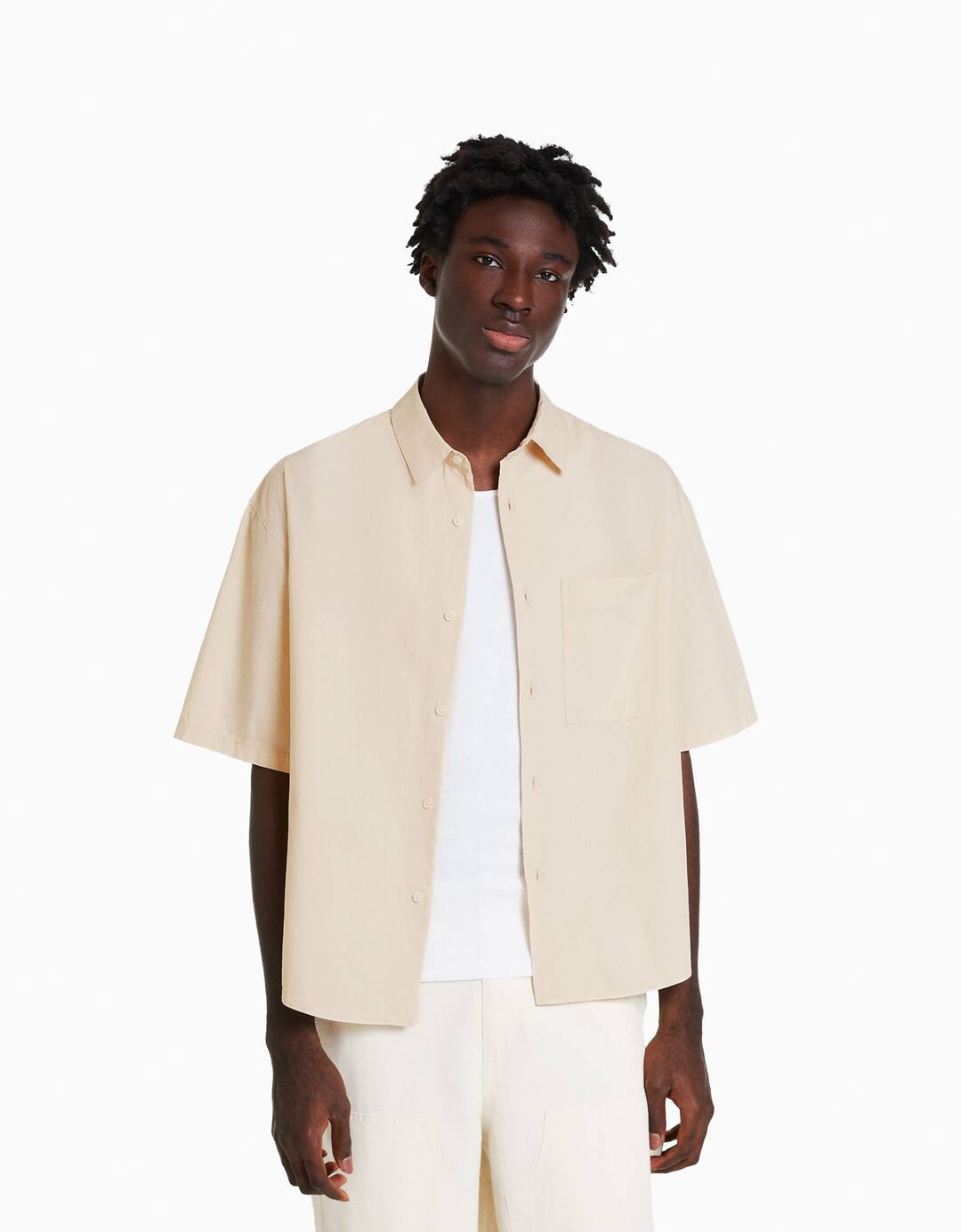 Short sleeve poplin shirt