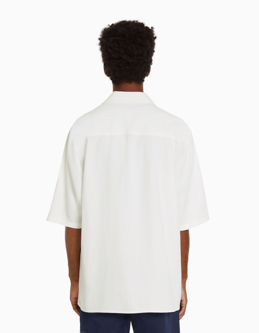 Camisa manga corta relaxed fit-Blanco-1