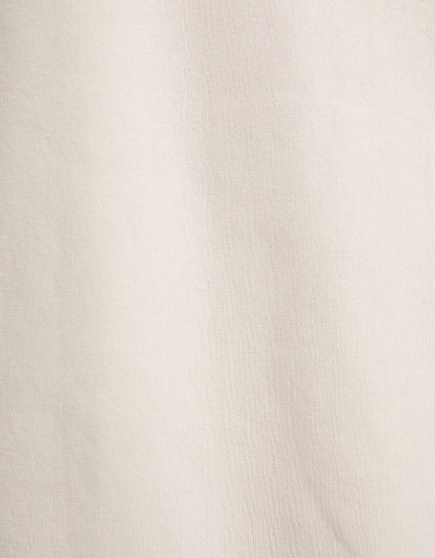 Bluza z kapturem na suwak-Biały złamany-5