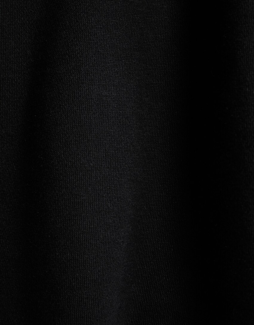 Bluza z kapturem na suwak-Czarny-5