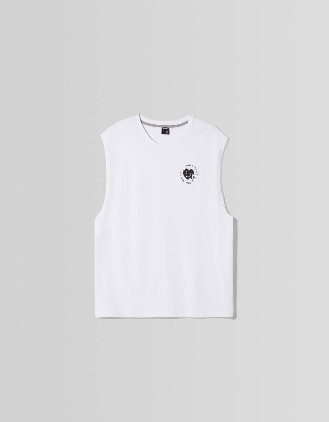 Worker-style fit sleeveless T-shirt