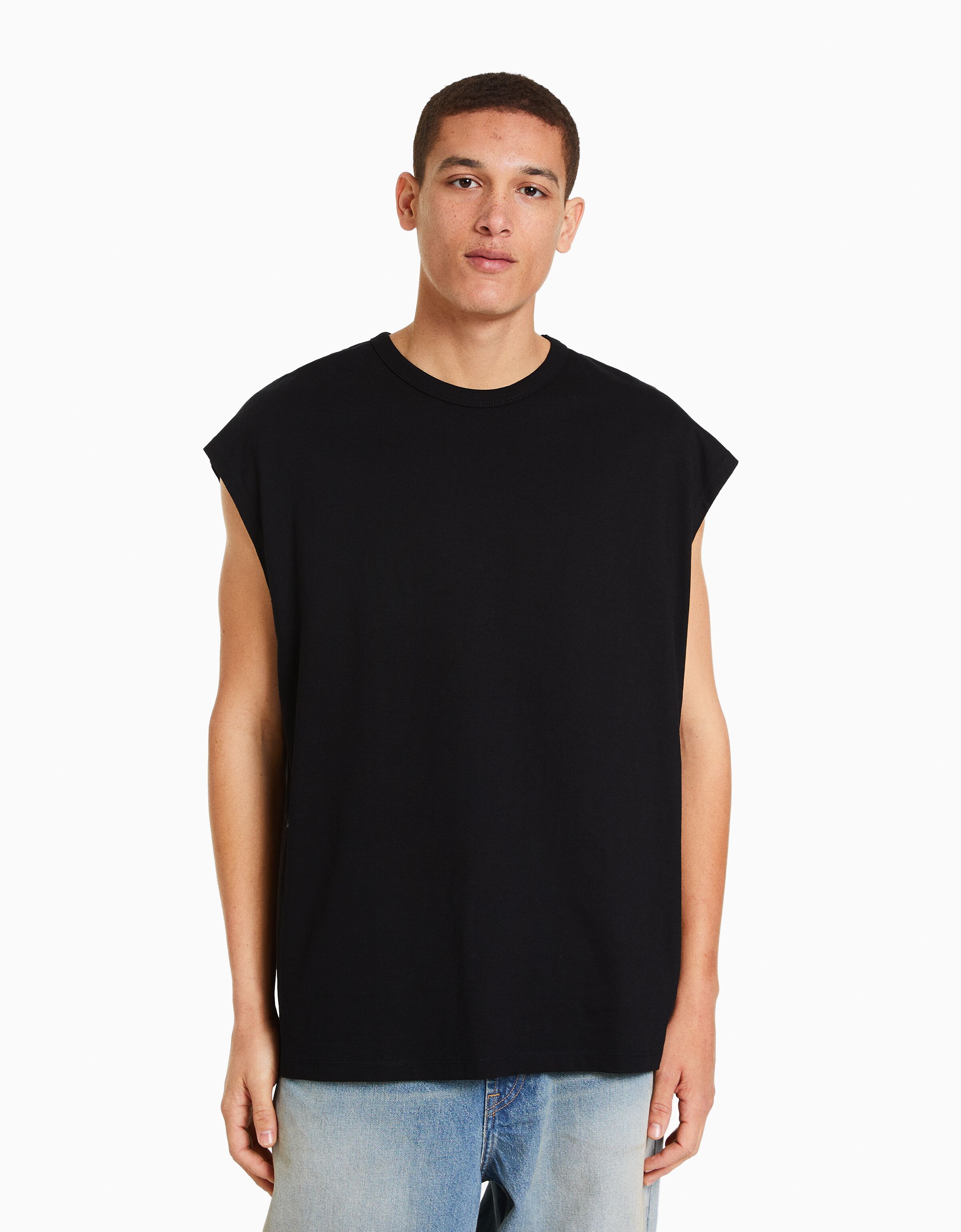 T shirt sans manches oversize Tee shirts Homme Bershka