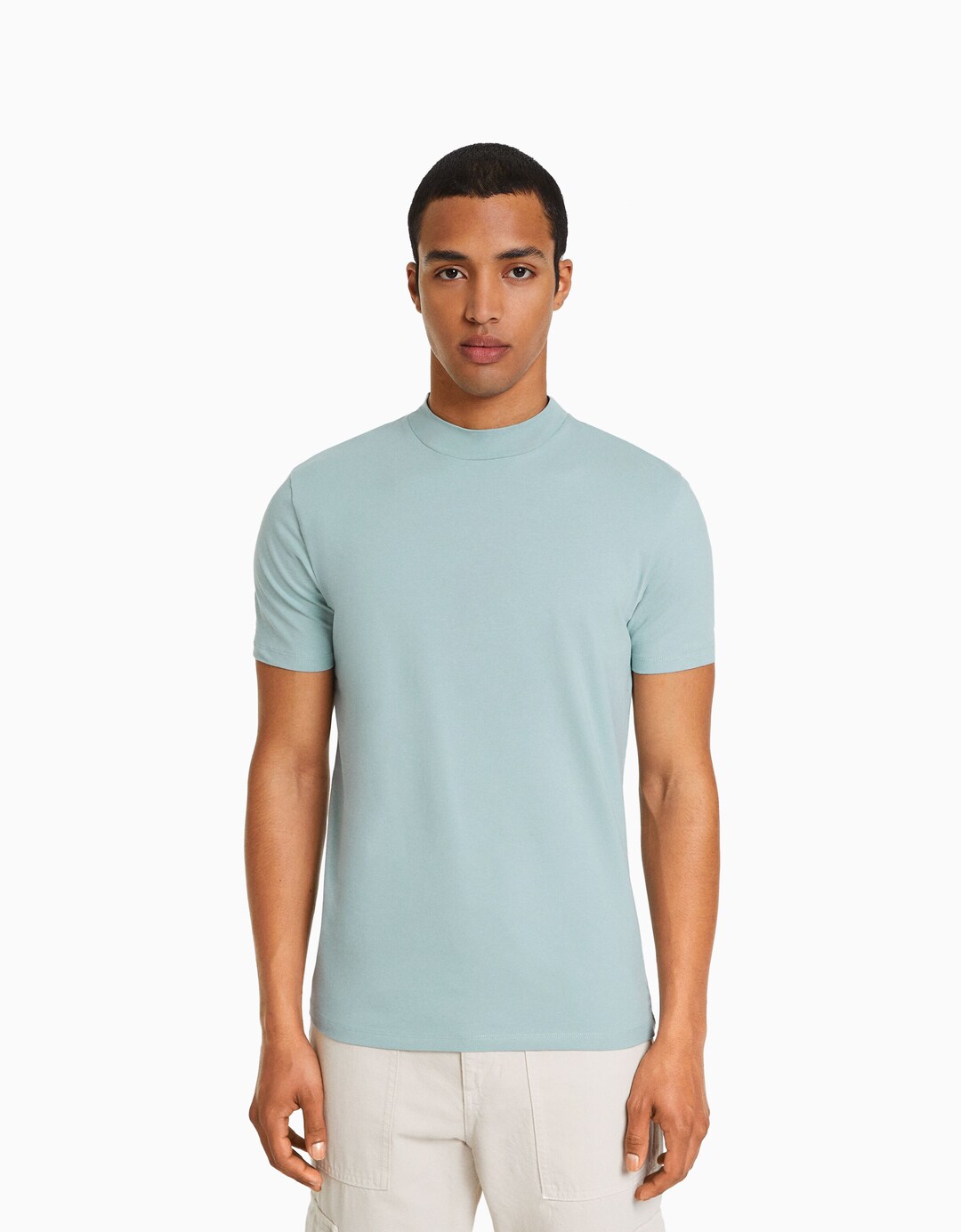 Camiseta manga corta cuello subido