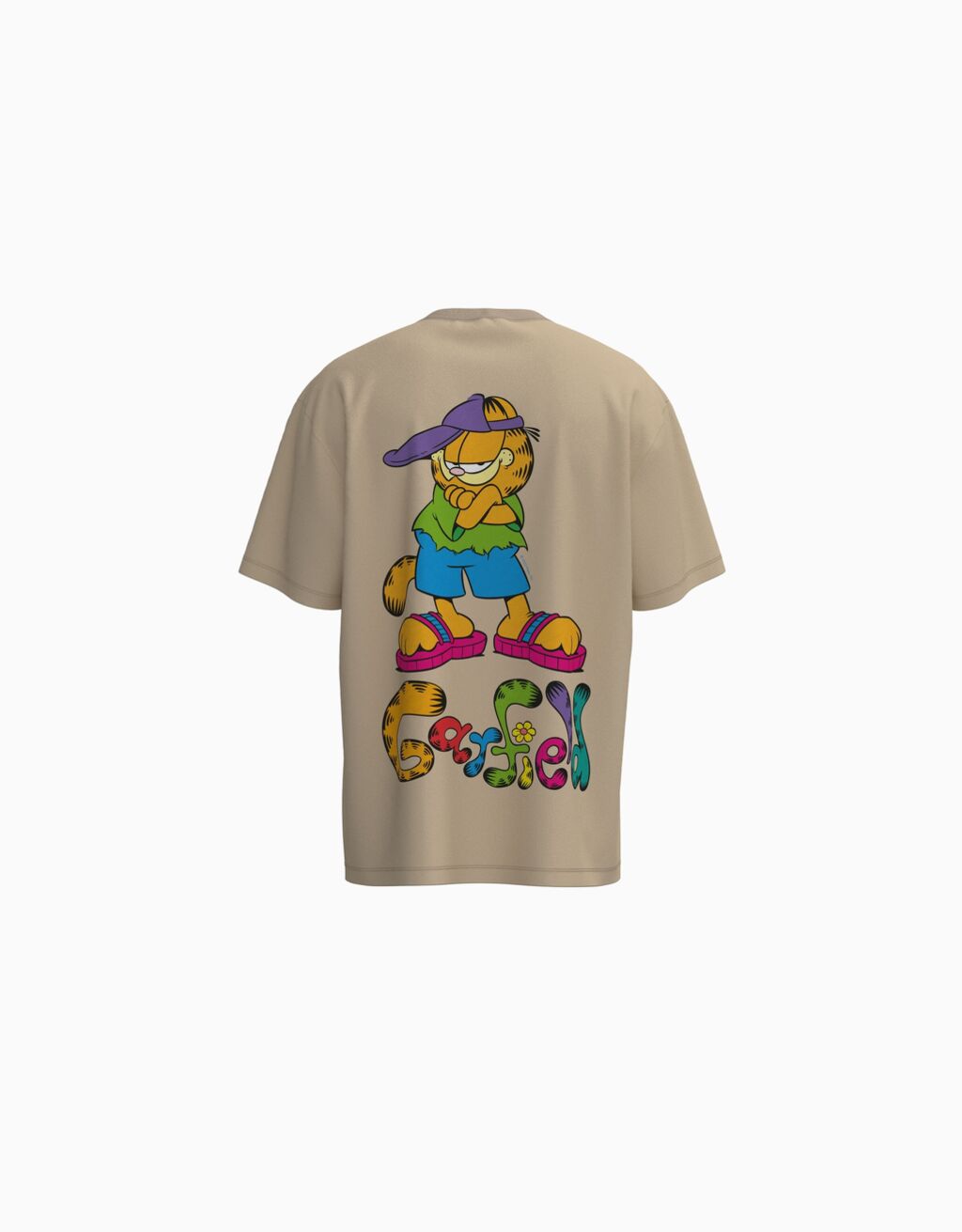 Garfield print boxy fit short sleeve T shirt T shirts Men
