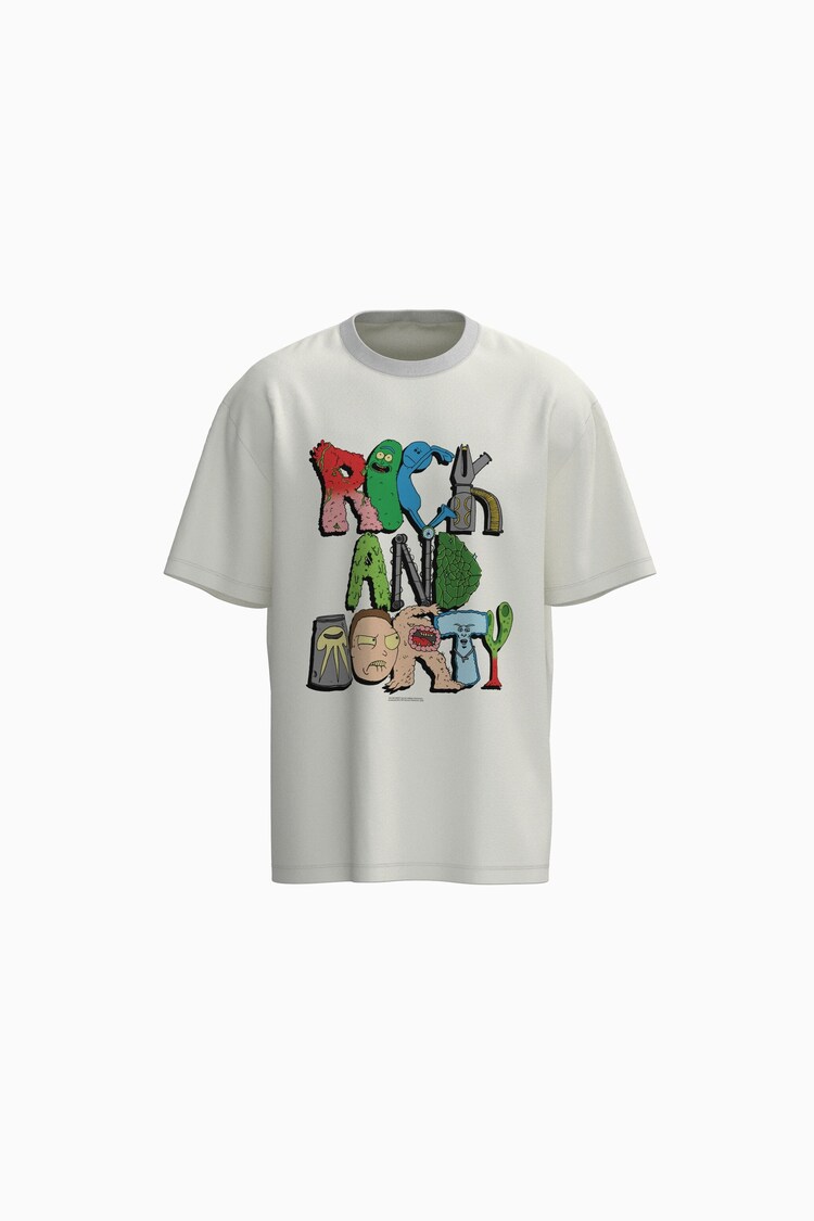 Camiseta Rick & Morty manga corta boxy fit print