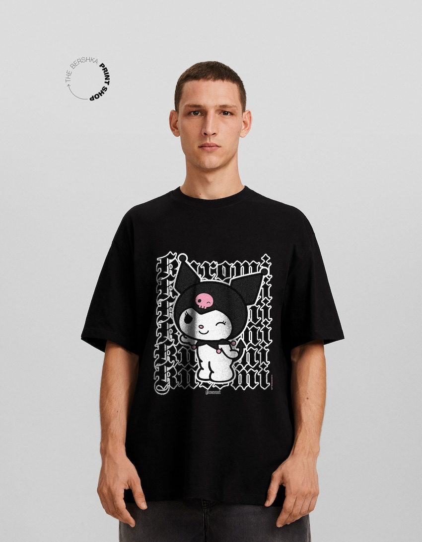 Kuromi print boxy fit short sleeve T-shirt - Men | Bershka