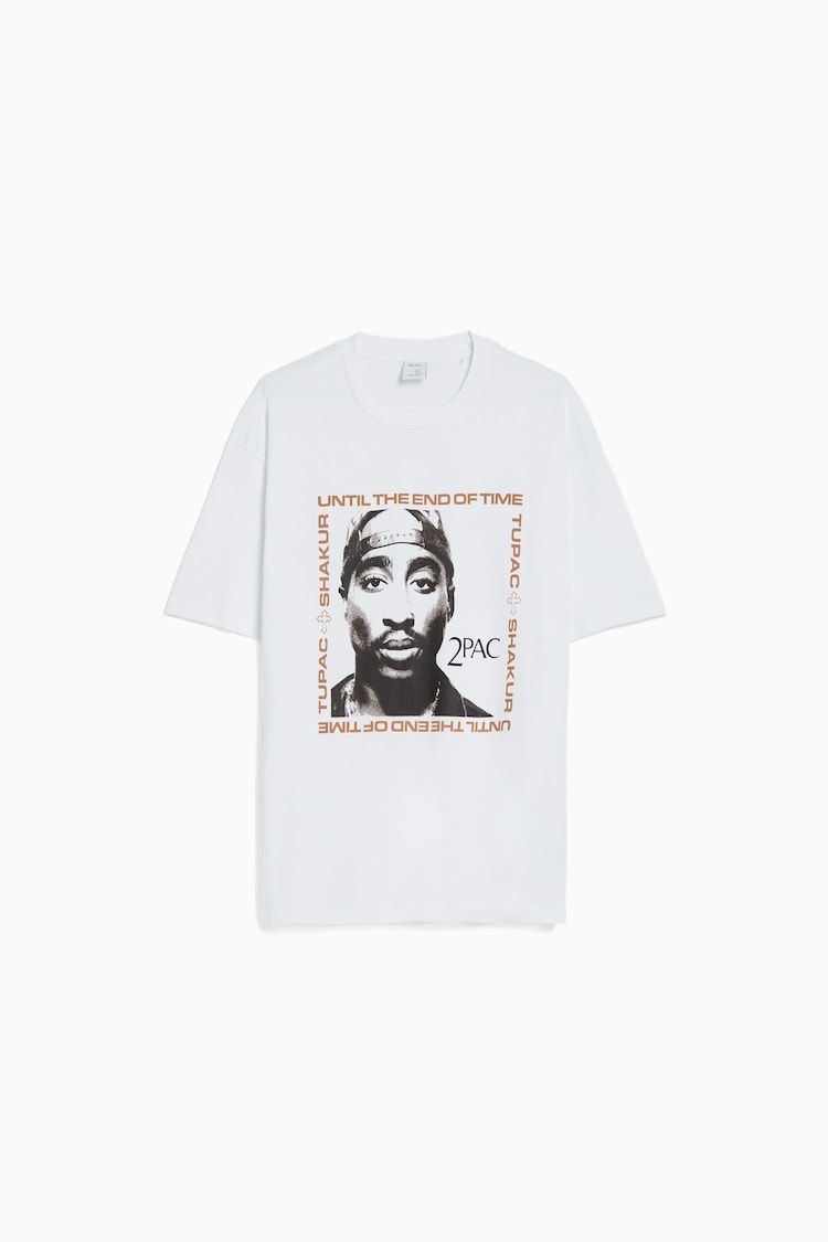 Camiseta Tupac manga corta boxy fit print