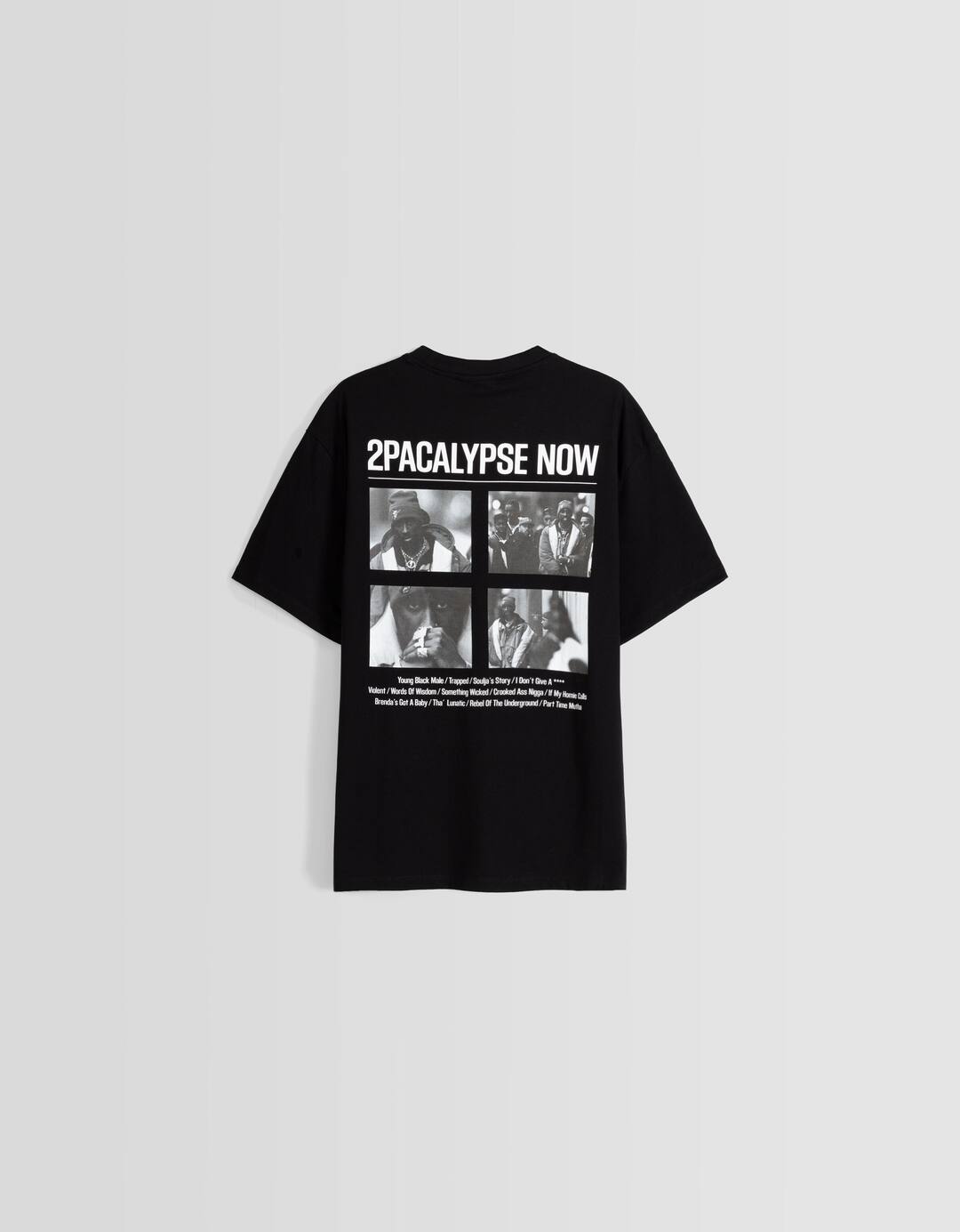 Camiseta Tupac manga corta boxy fit print