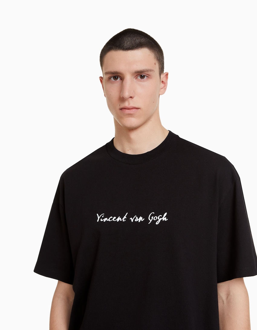 Boxy fit short sleeve Van Gogh print T-shirt - Men | Bershka