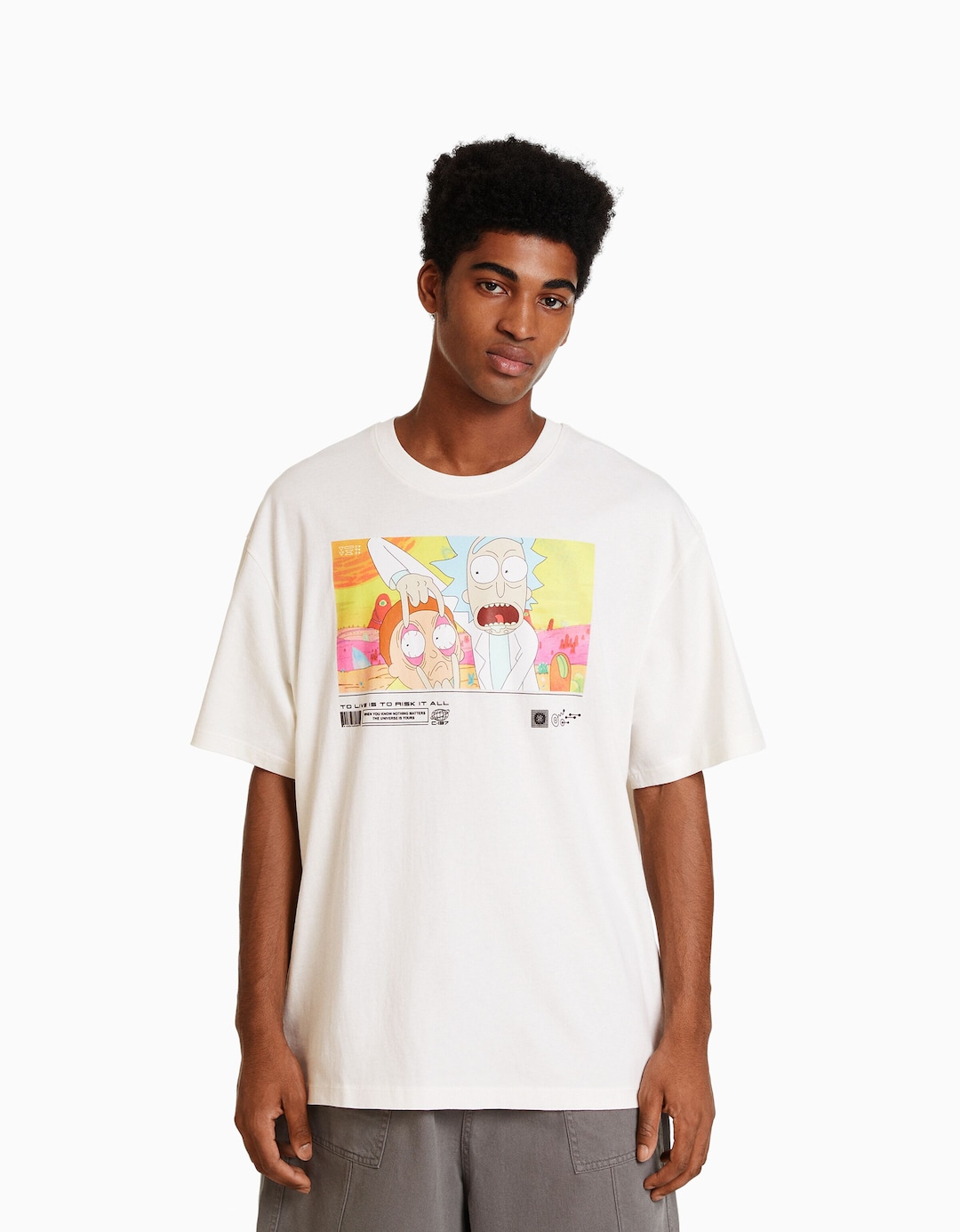 Camiseta Rick & Morty manga corta boxy fit print