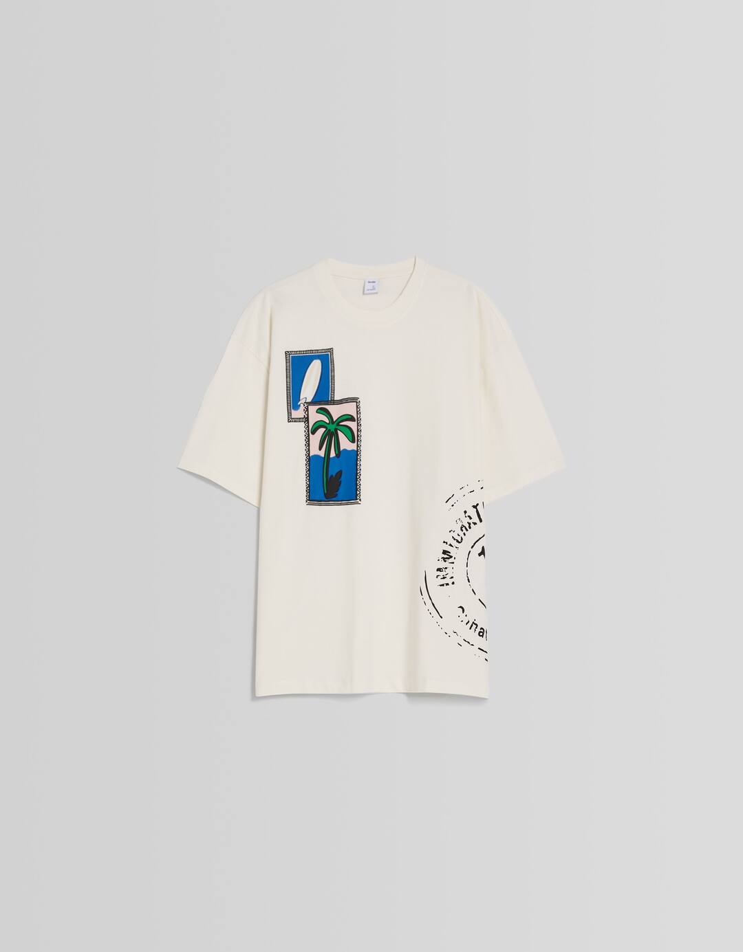 Print boxy fit short sleeve T-shirt