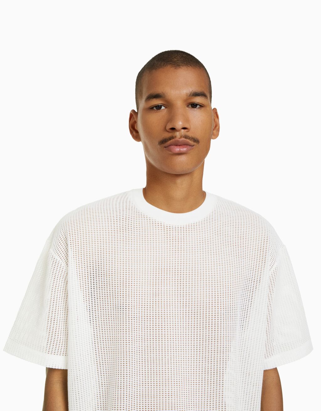 Short sleeve mesh boxy fit Tshirt Men Bershka