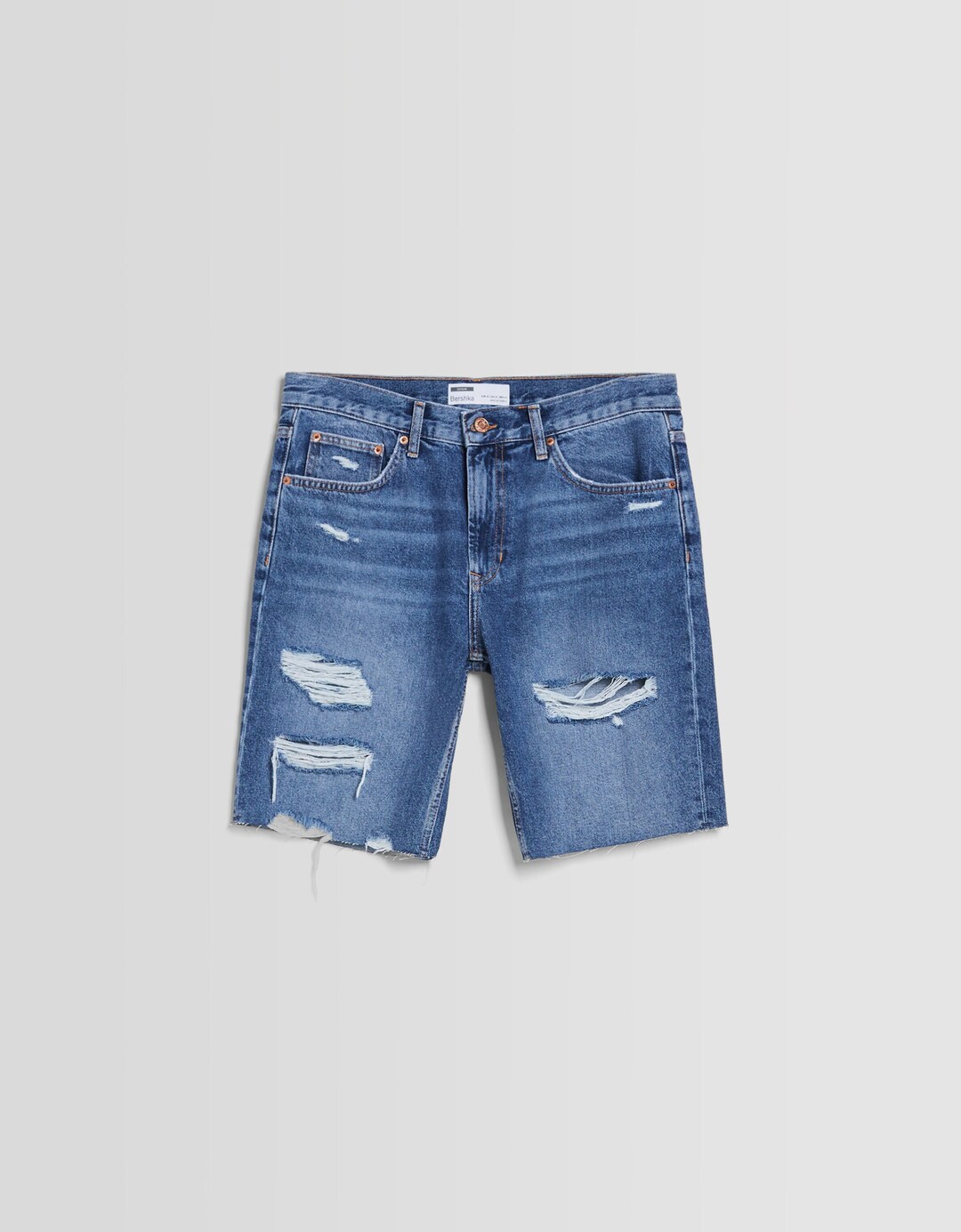 Bermuda denim slim fit rotos